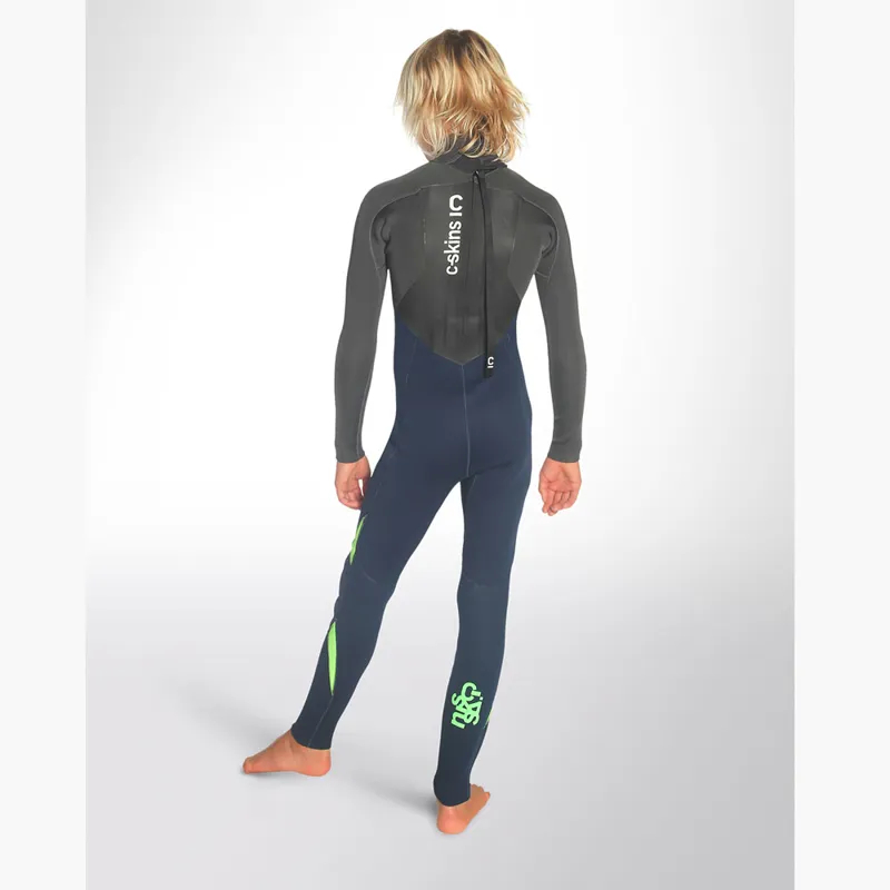 C-Skins Junior Legend 3/2 Back Zip Wetsuit Navy/Grey-2